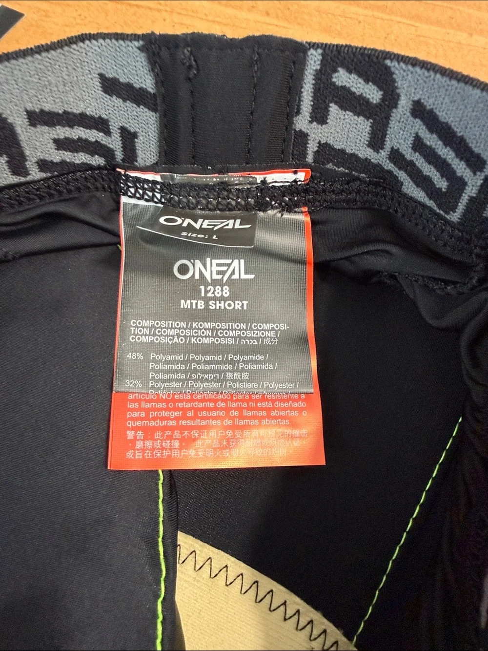 Men’s O’Neal Trail Short- Black with Neon Yellow Trim - Picture 6 of 6
